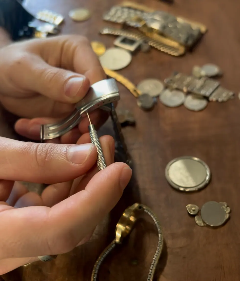 Hands crafting at the workbench