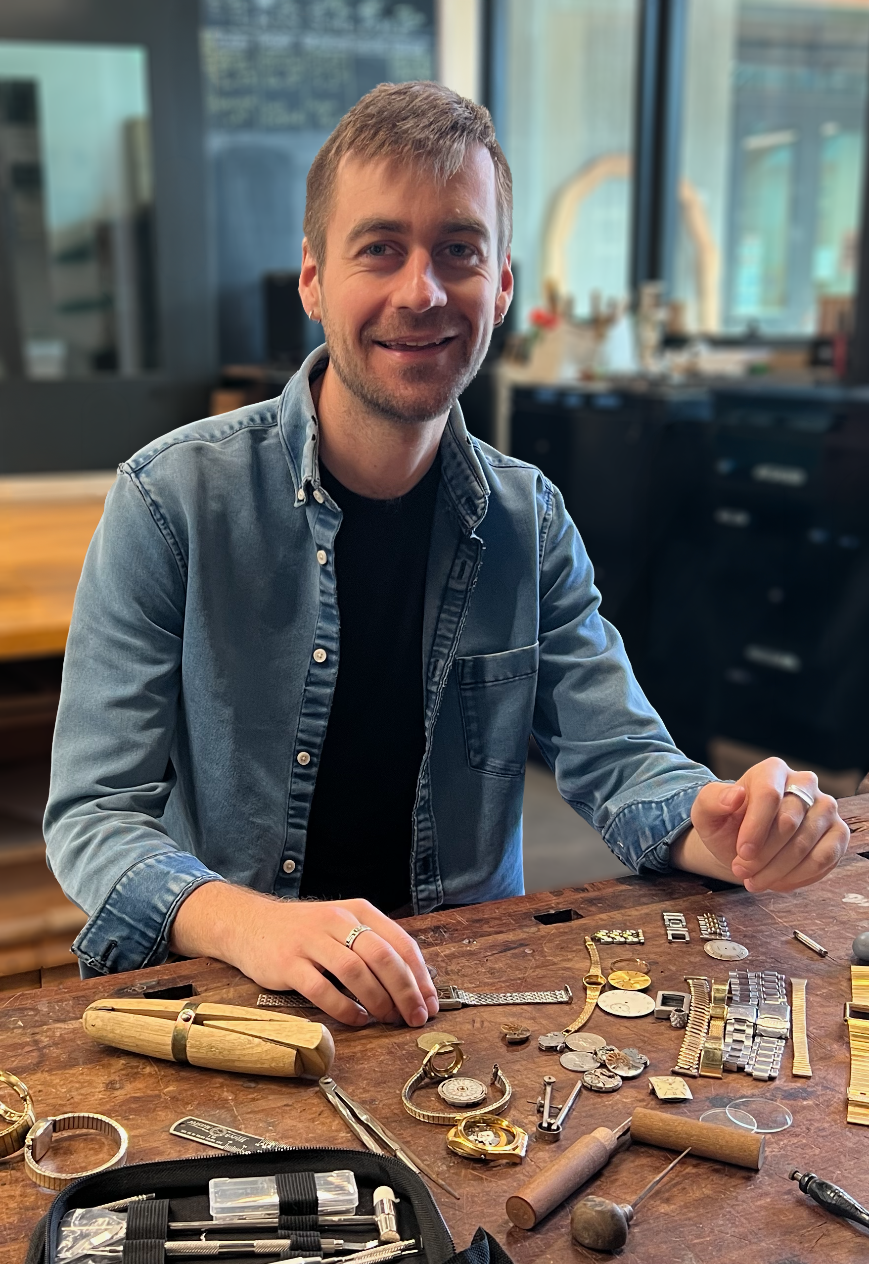 Rowan Limbach at workbench